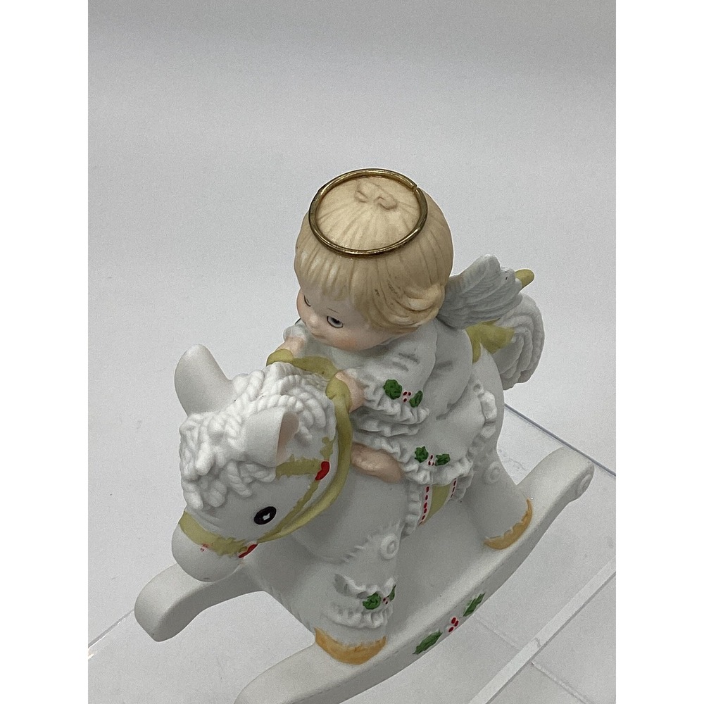 Enesco Holly Babes Angel Rocking Horse Musical Figurine, Christmas (#6.9-1118) - Picture 6 of 16